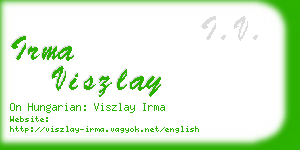irma viszlay business card